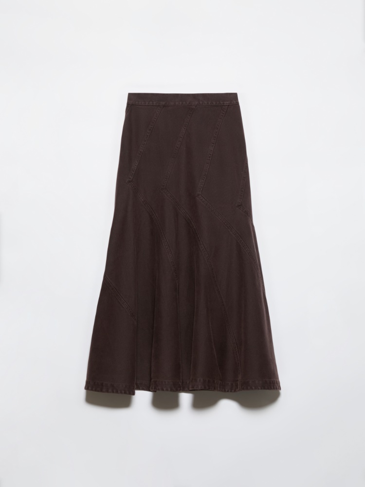 Suede desert boots, turtledove | MAX&Co. Flared cotton-drill midi skirt - CHOCOLATE - MAX&Co.